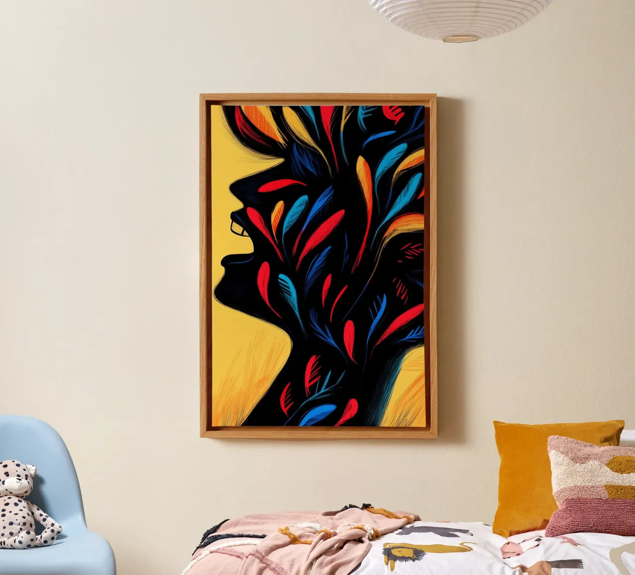 Coloured roots of the shadow canvas with Floater frame by melipo-art