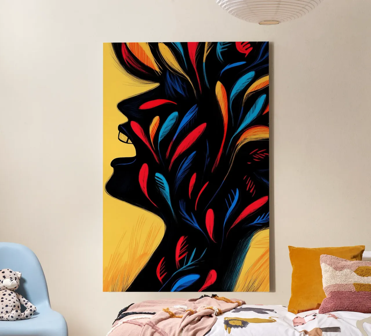 Coloured roots of the shadow canvas with Floater frame by melipo-art