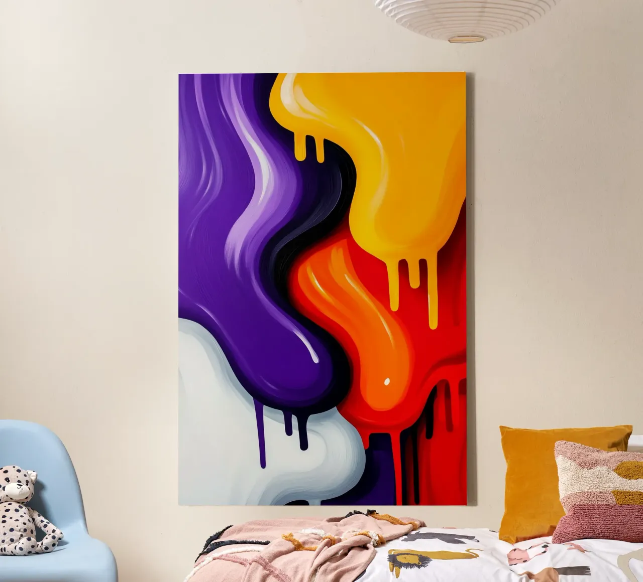 Streams of colour in the melting flow of contrasts canvas by melipo-art