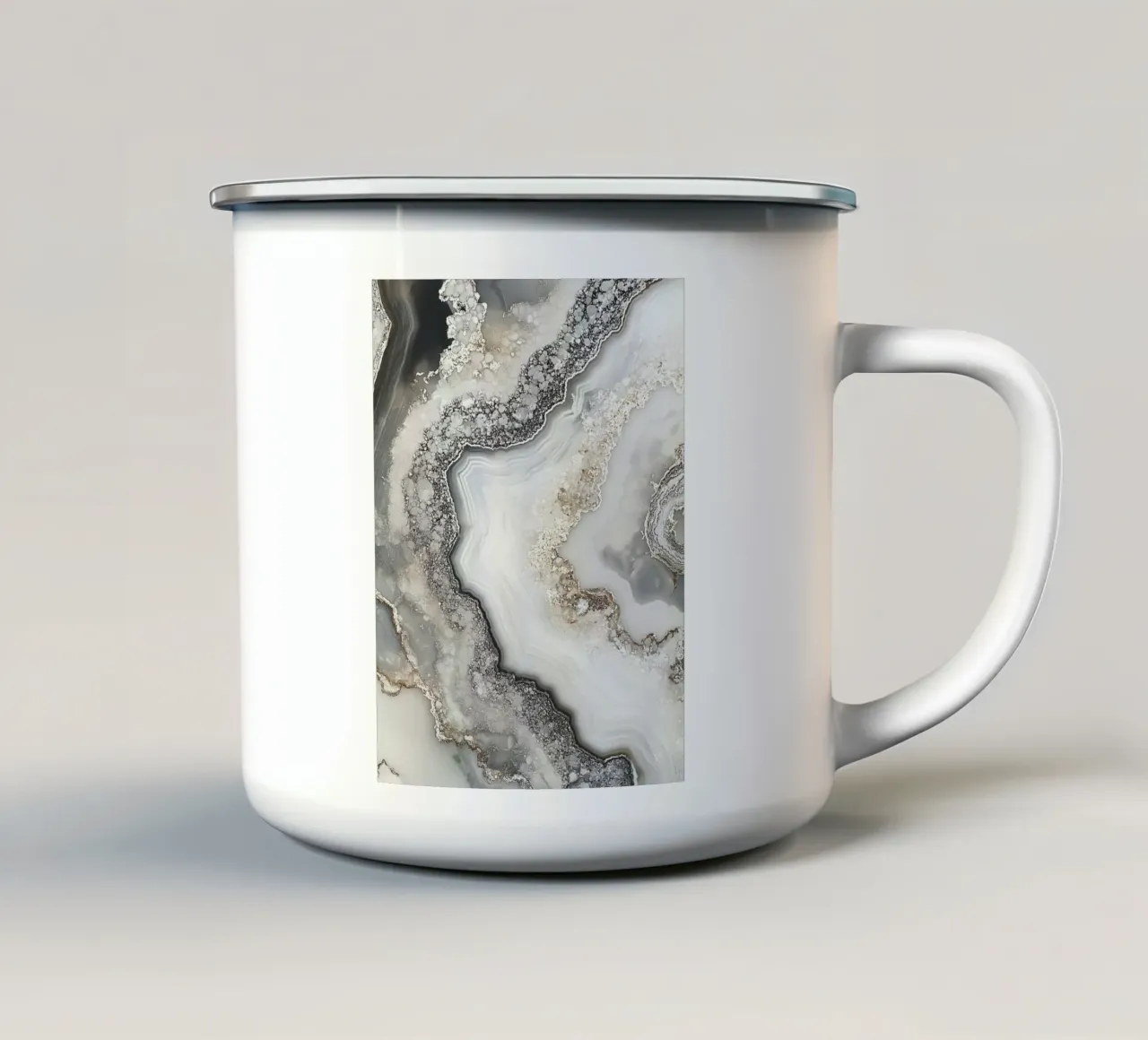 Elegante design a tamburo tazza in smalto da Carinaprint