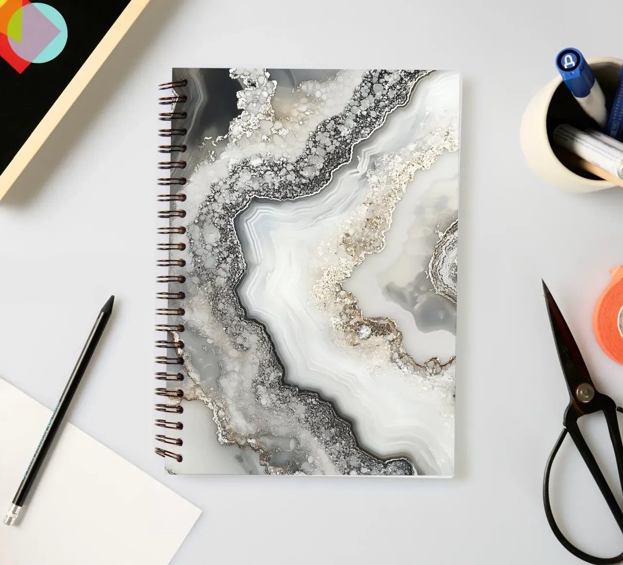 Elegant druse design spiral notebook by Carinaprint