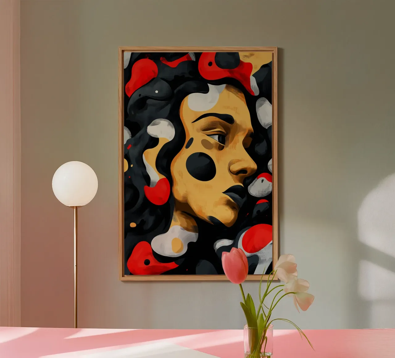 Swirls of colour and faces in the shade alu-dibond by melipo-art