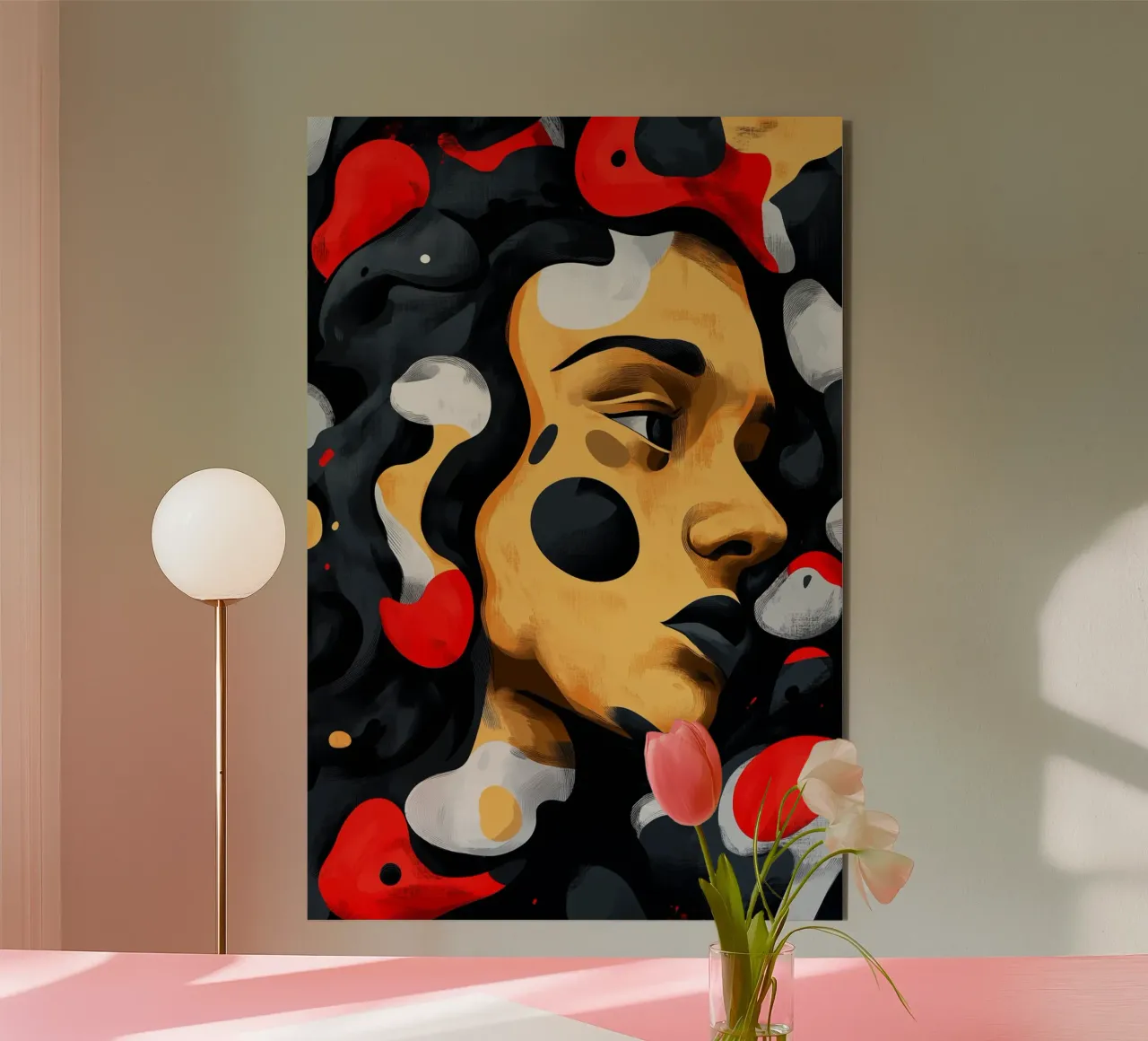 Swirls of colour and faces in the shade alu-dibond by melipo-art