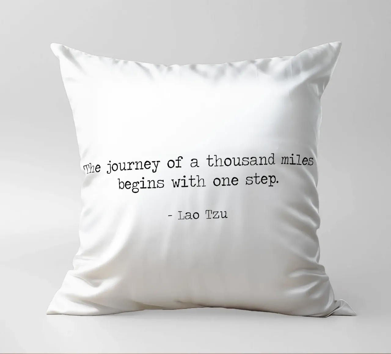 Journey of a thousand miles begins with one single step -Tzu decorative cushion by Summer Soul Co. - Quotes