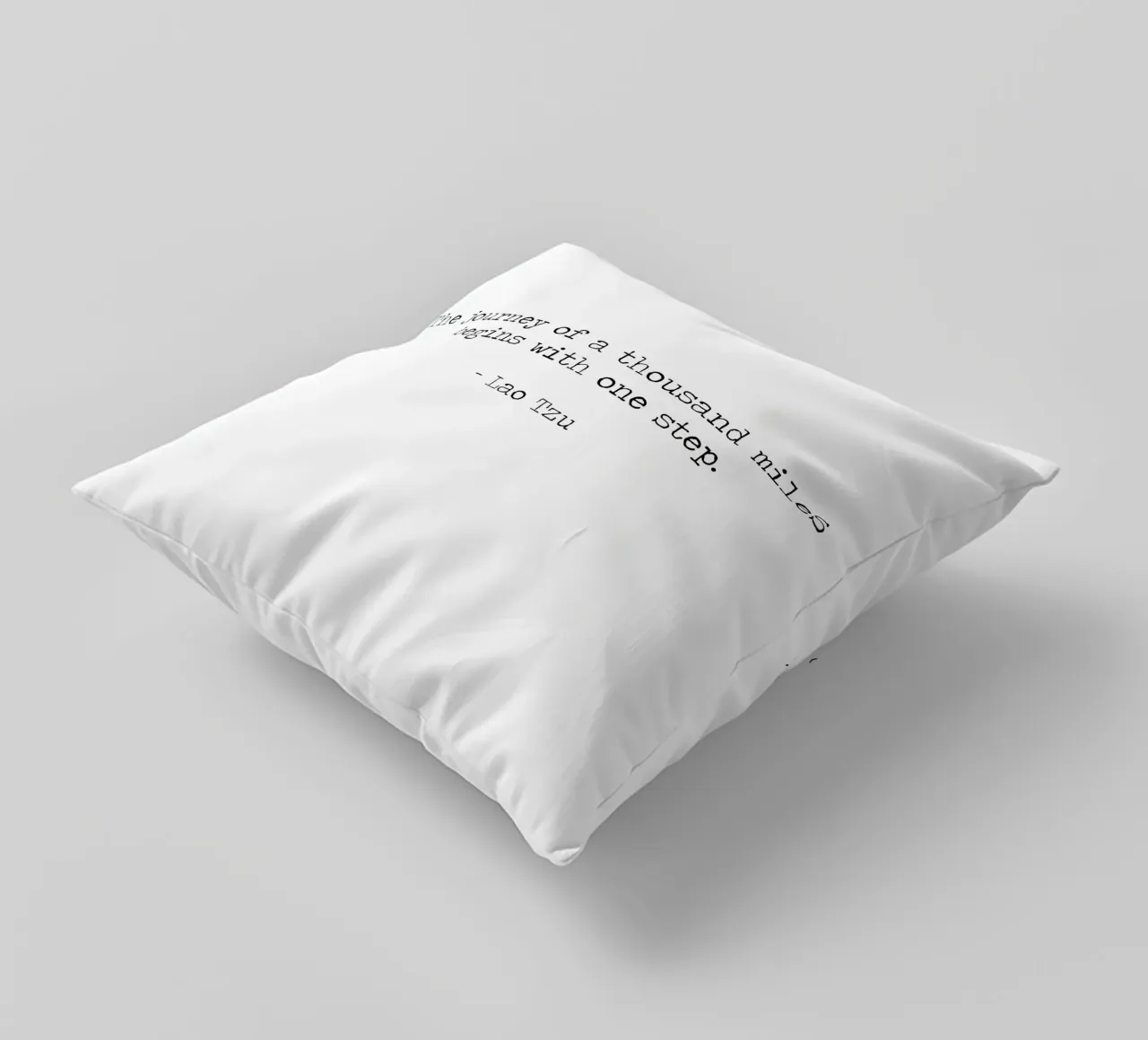 Journey of a thousand miles begins with one single step -Tzu decorative cushion by Summer Soul Co. - Quotes
