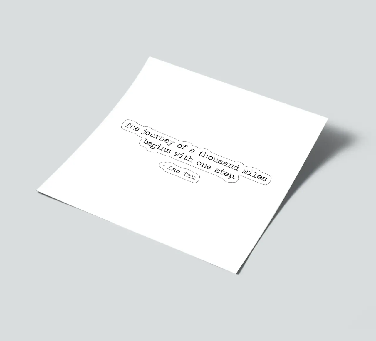 Eine Reise von tausend Meilen beginnt mit einem einzigen Schritt - Tzu Stickerbogen von Summer Soul Co. - Quotes