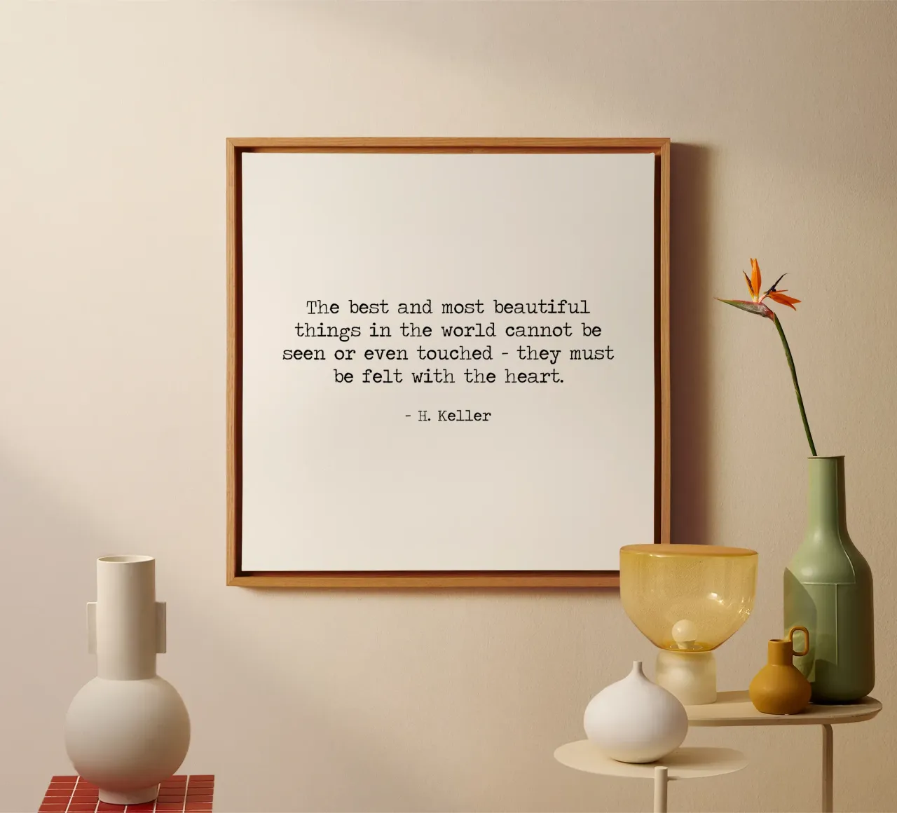 The best things can't be touched, just felt with the heart canvas with Floater frame by Summer Soul Co. - Quotes