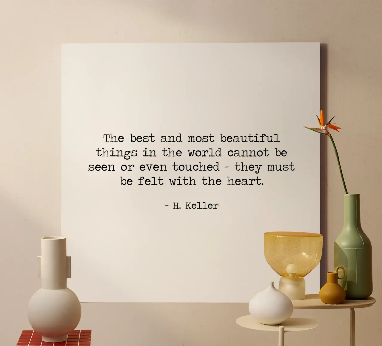 The best things can't be touched, just felt with the heart canvas with Floater frame by Summer Soul Co. - Quotes