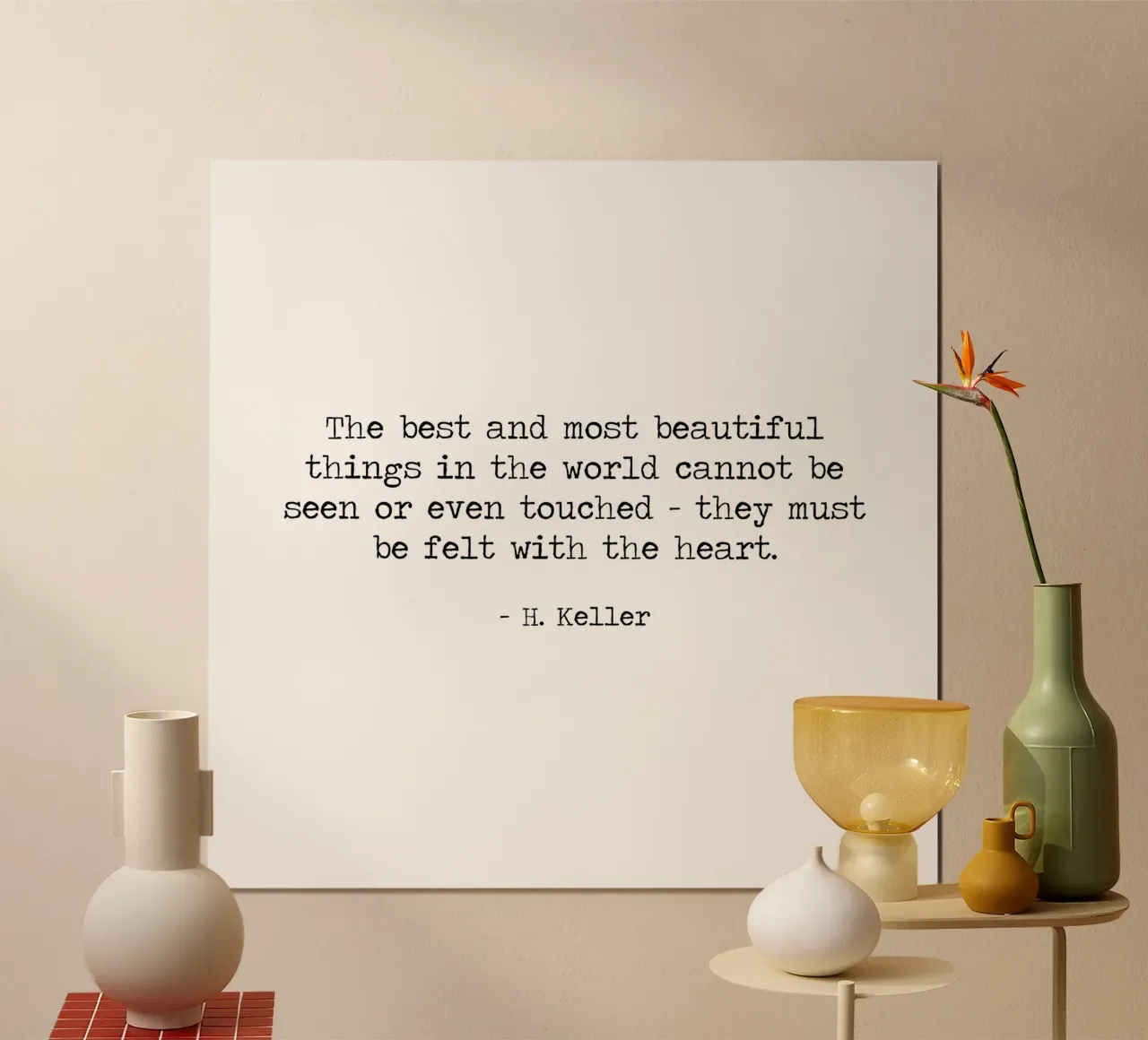 Le cose migliori non si possono toccare, ma solo sentire con il cuore poster con telaio in plastica da Summer Soul Co. - Quotes