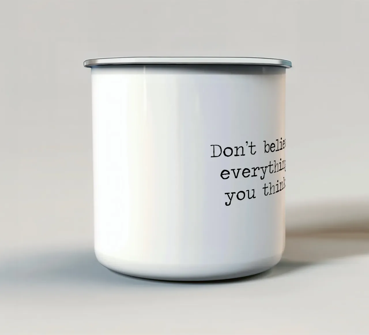 "Non credere a tutto ciò che pensi" Citazione di Mindfulness tazza in smalto da Summer Soul Co. - Quotes