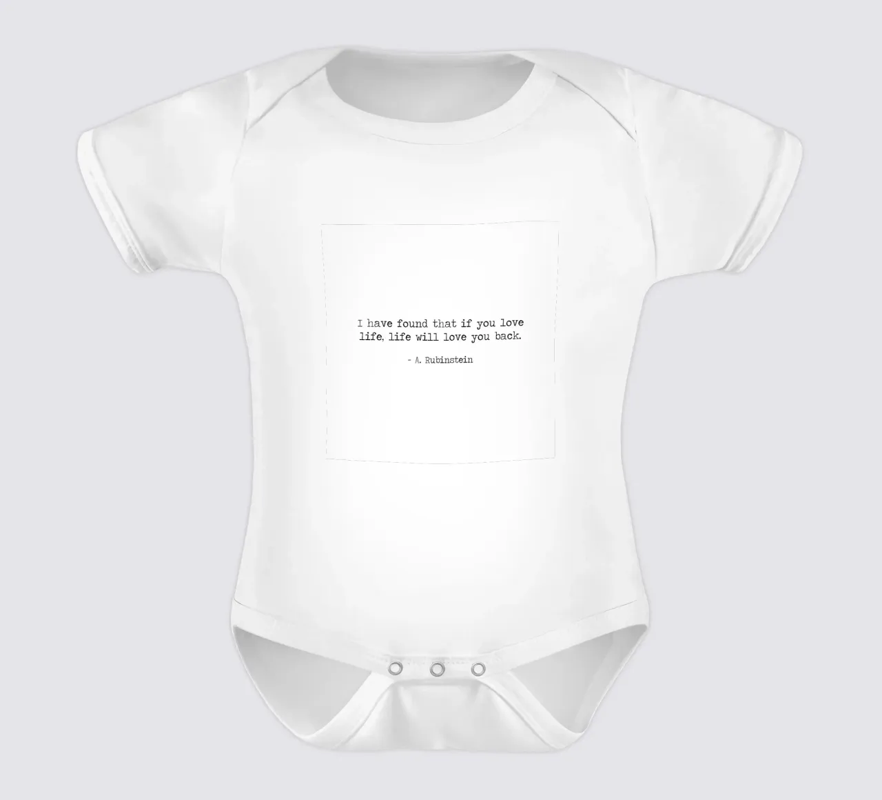 Ich habe festgestellt, dass, wenn du das Leben liebst, das Leben dich auch lieben wird. Kurzarm Babybody von Summer Soul Co. - Quotes