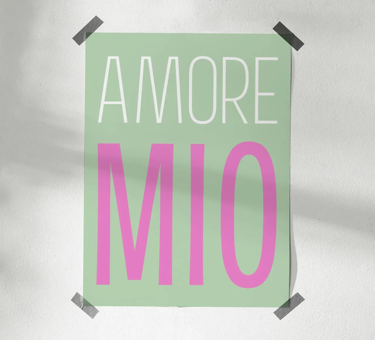 Amore Mio pastel Sommer pop poster con telaio in alluminio da Carinaprint