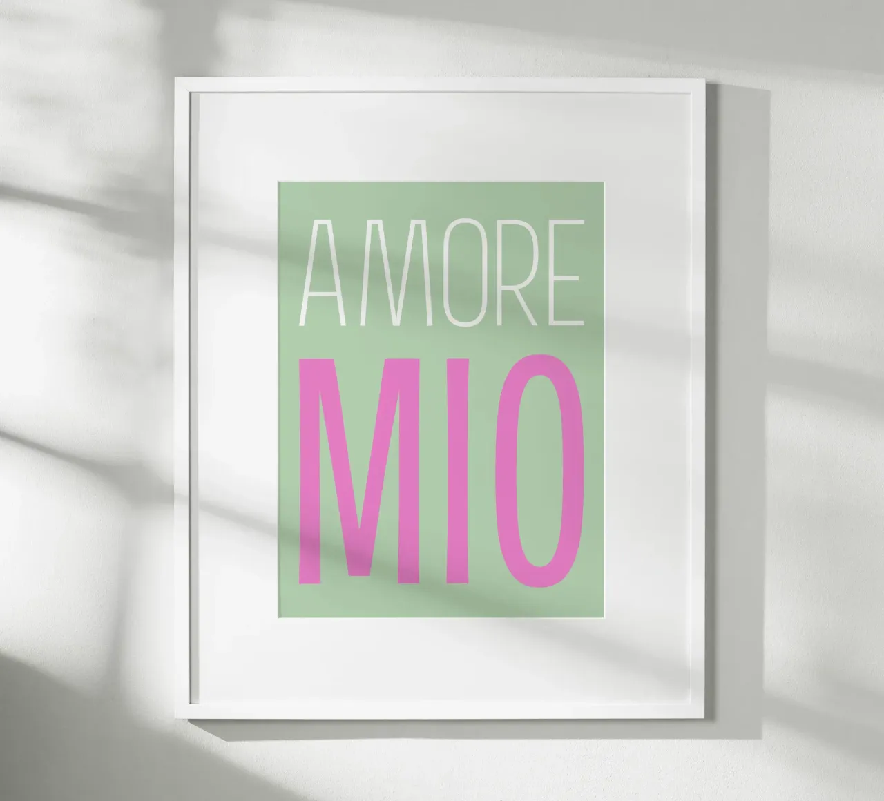 Amore Mio pastel Sommer pop poster con telaio in alluminio da Carinaprint