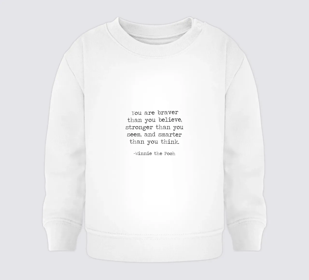 "Sei più coraggioso di quanto credi" - Citazione di Winnie The Pooh felpa neonato da Summer Soul Co. - Quotes