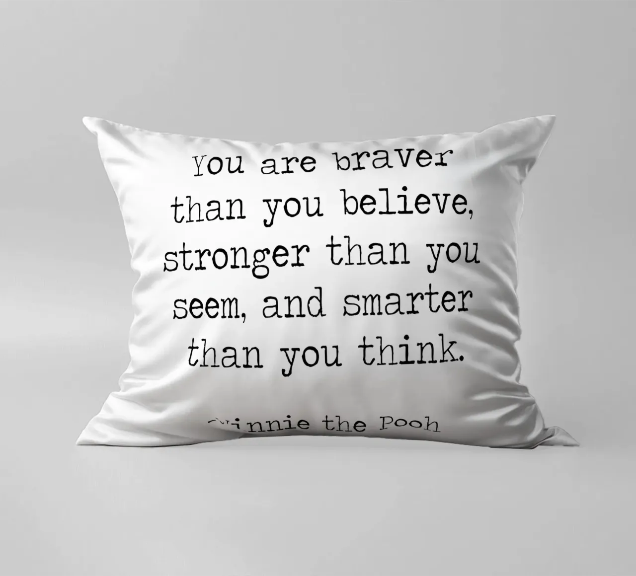 "You are braver than you believe" - Winnie The Pooh Quote decorative cushion by Summer Soul Co. - Quotes