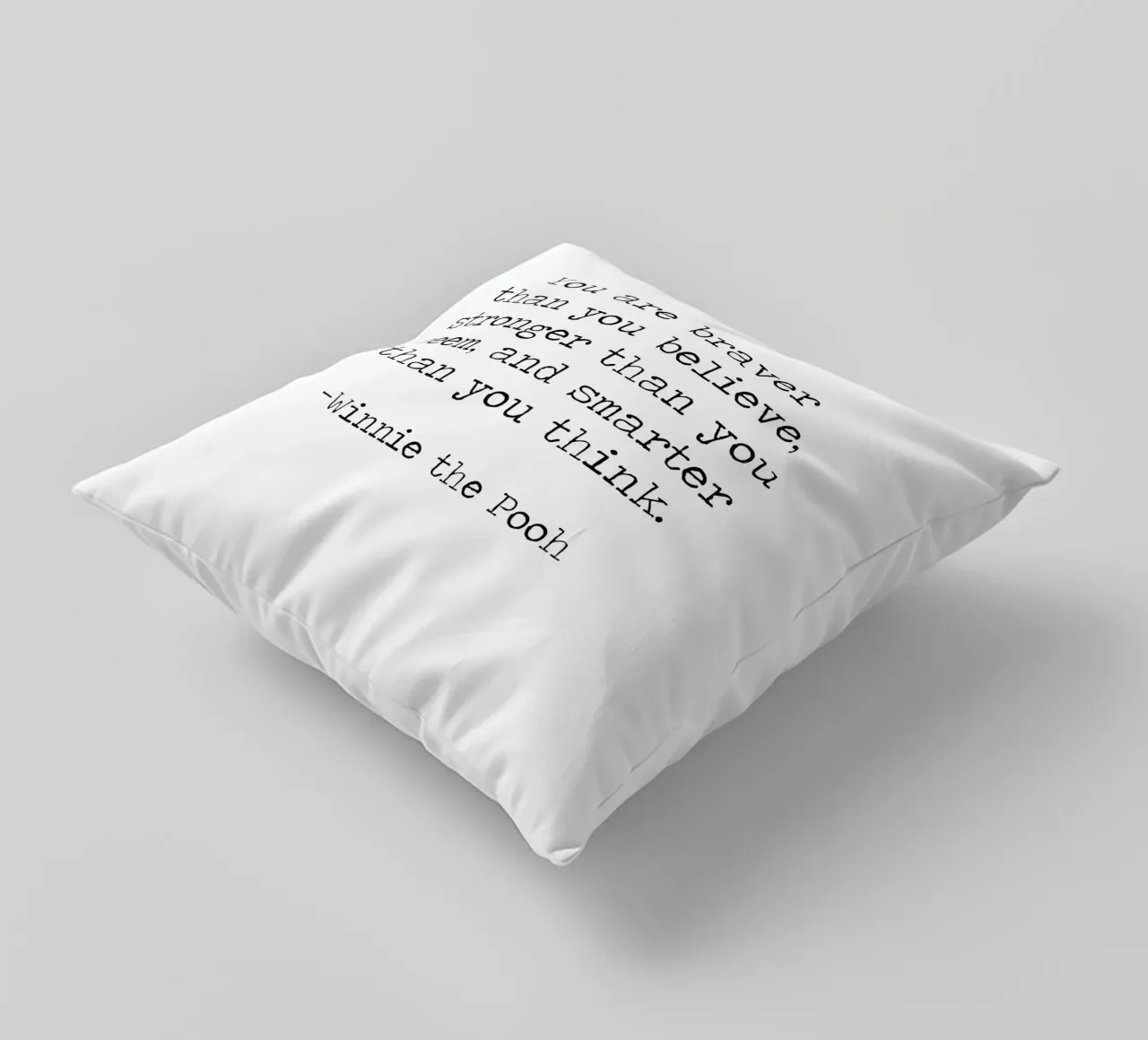 "You are braver than you believe" - Winnie The Pooh Quote decorative cushion by Summer Soul Co. - Quotes