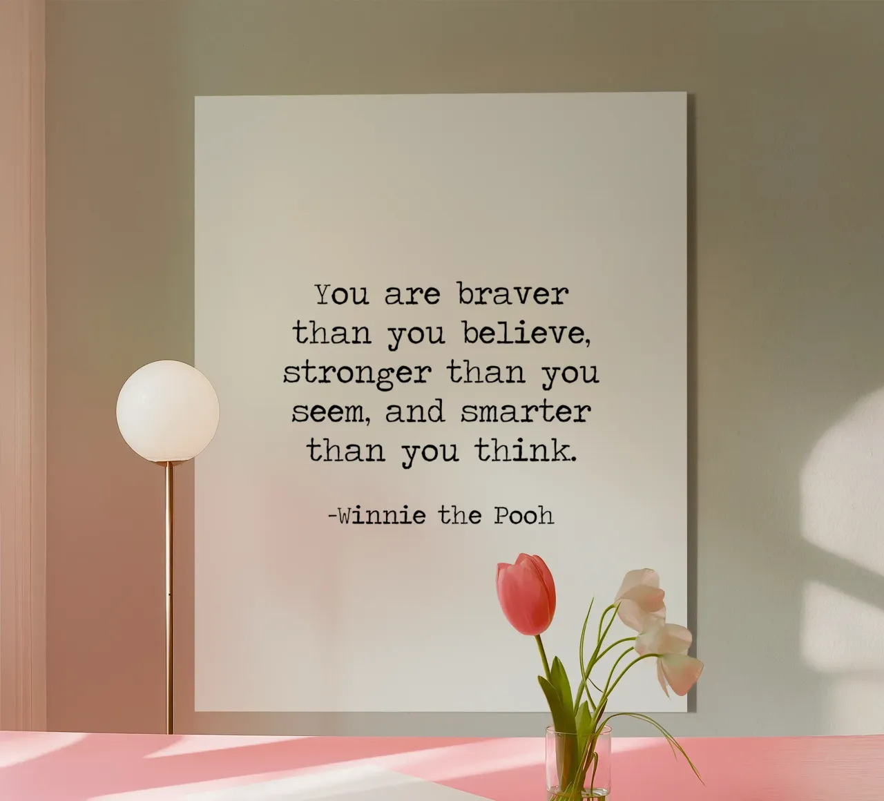 "Sei più coraggioso di quanto credi" - Citazione di Winnie The Pooh plexiglass da Summer Soul Co. - Quotes