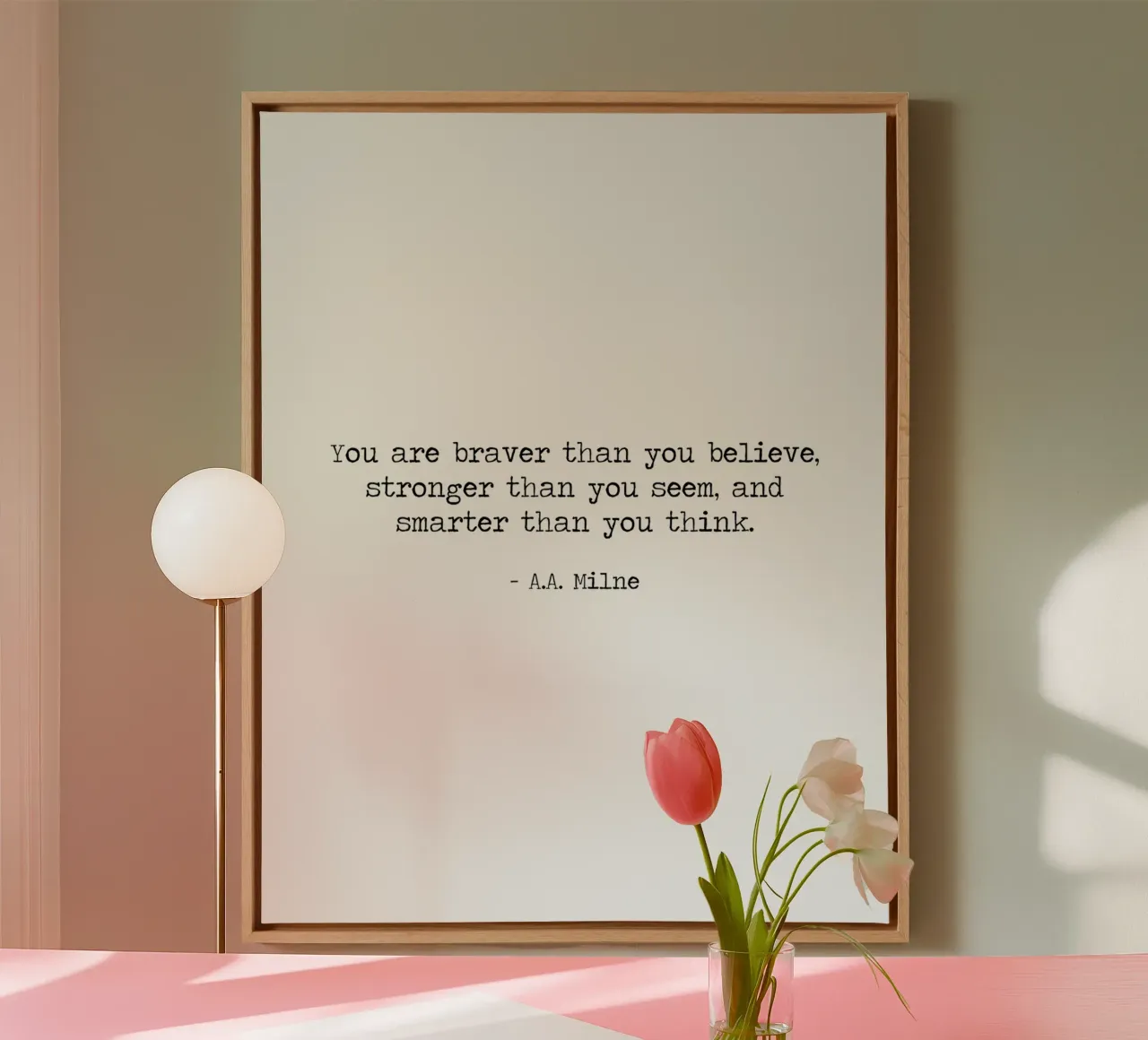 You are braver than you believe -inspiring A. A. Milne Quote canvas by Summer Soul Co. - Quotes