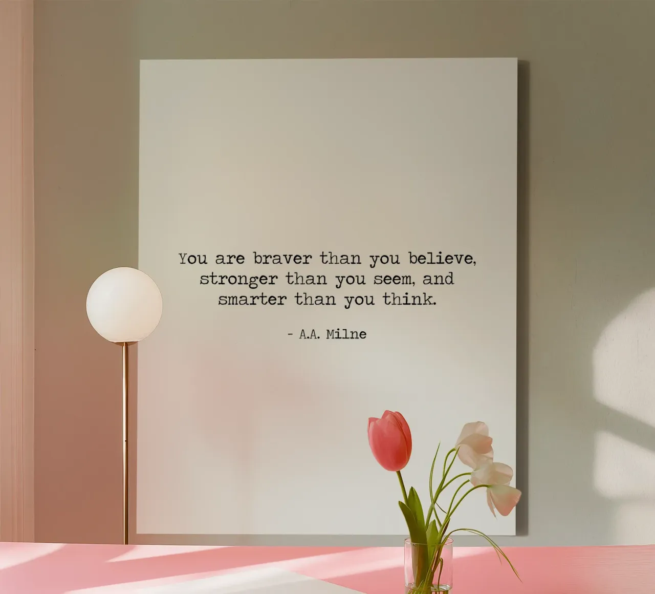 You are braver than you believe -inspiring A. A. Milne Quote canvas by Summer Soul Co. - Quotes