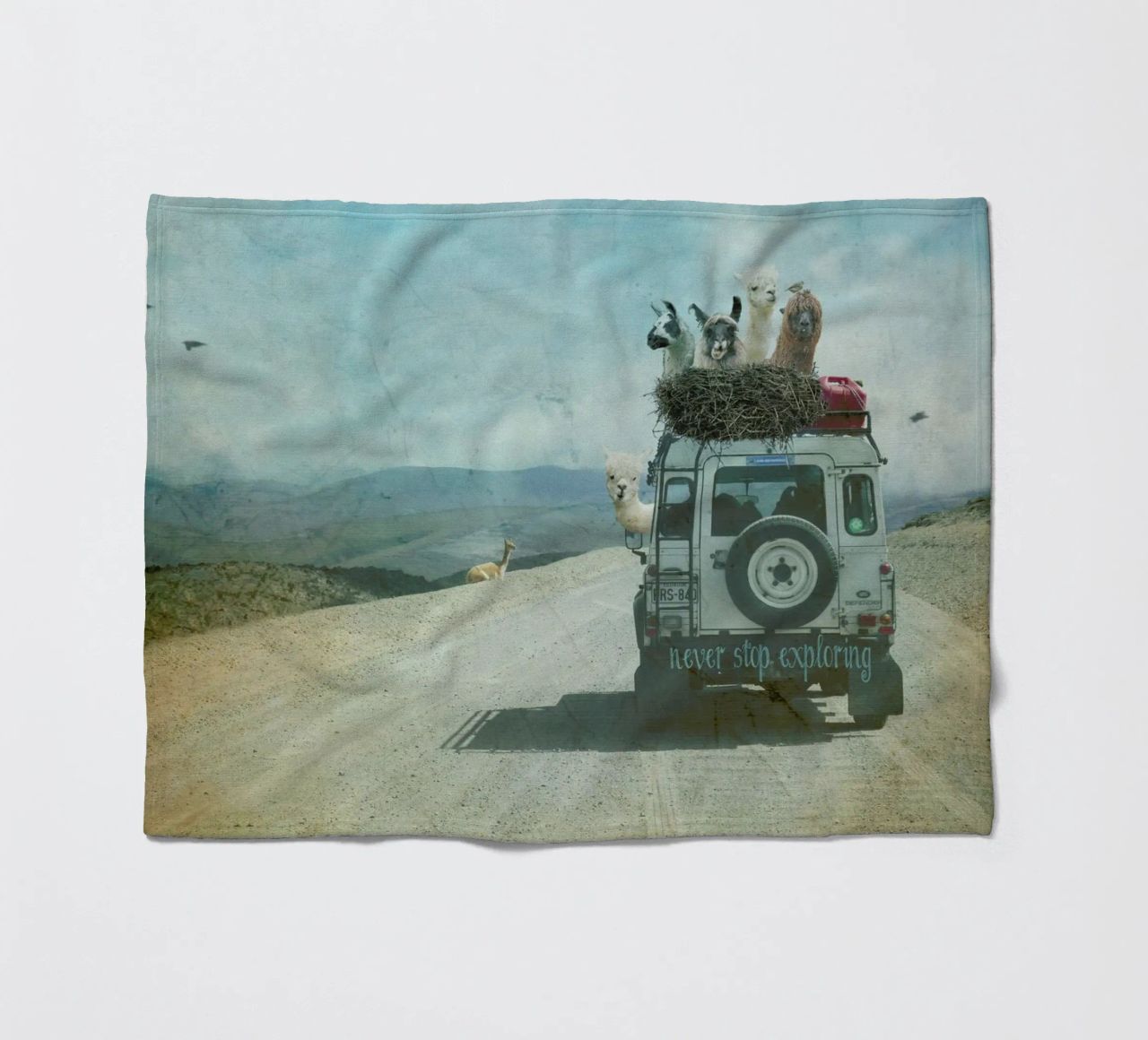 Never Stop Exploring II  - Funny Alpacas on Tour coperta in pile da Monika Strigel