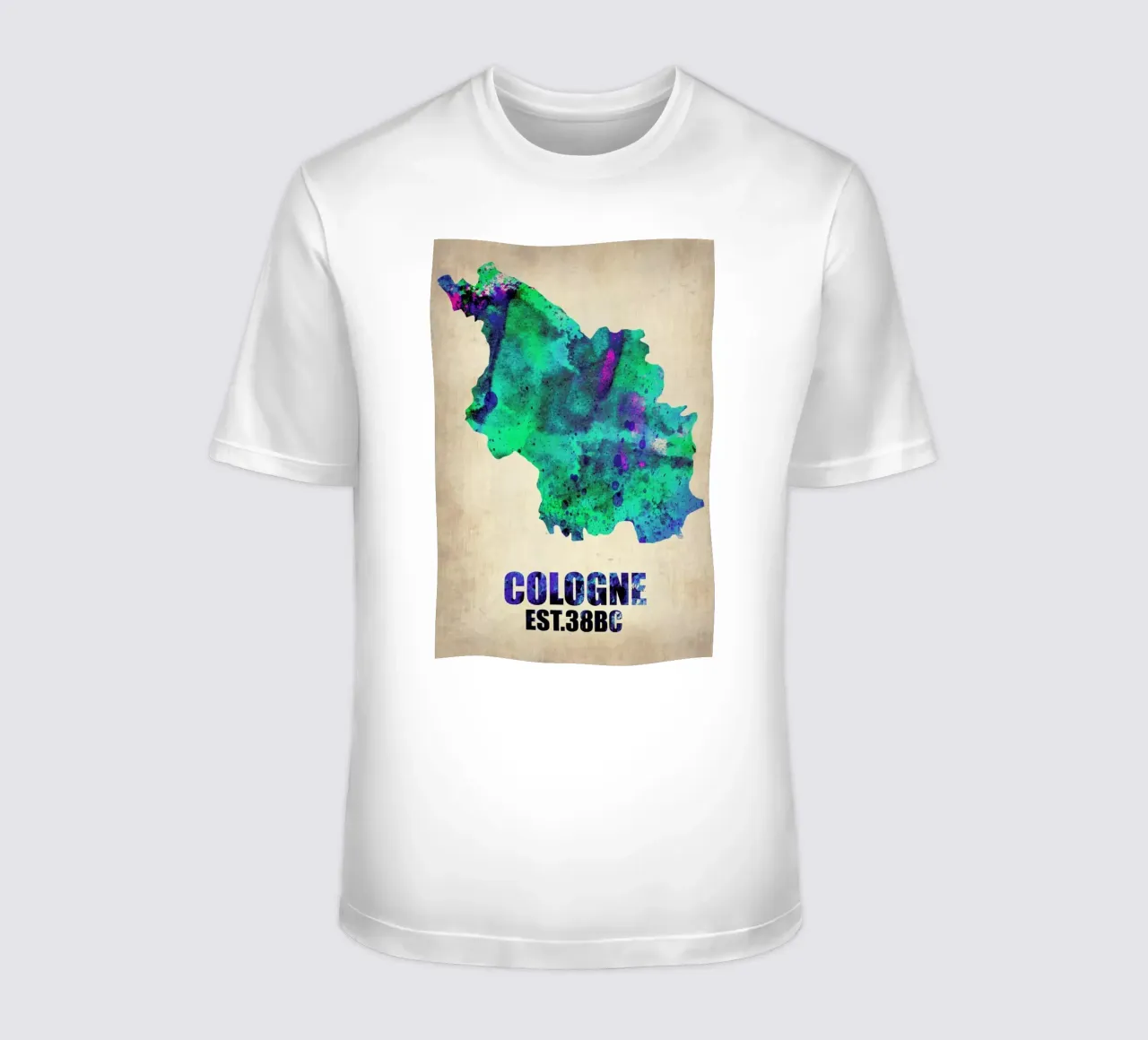 Cologne Watercolor Map t-shirt da Naxart