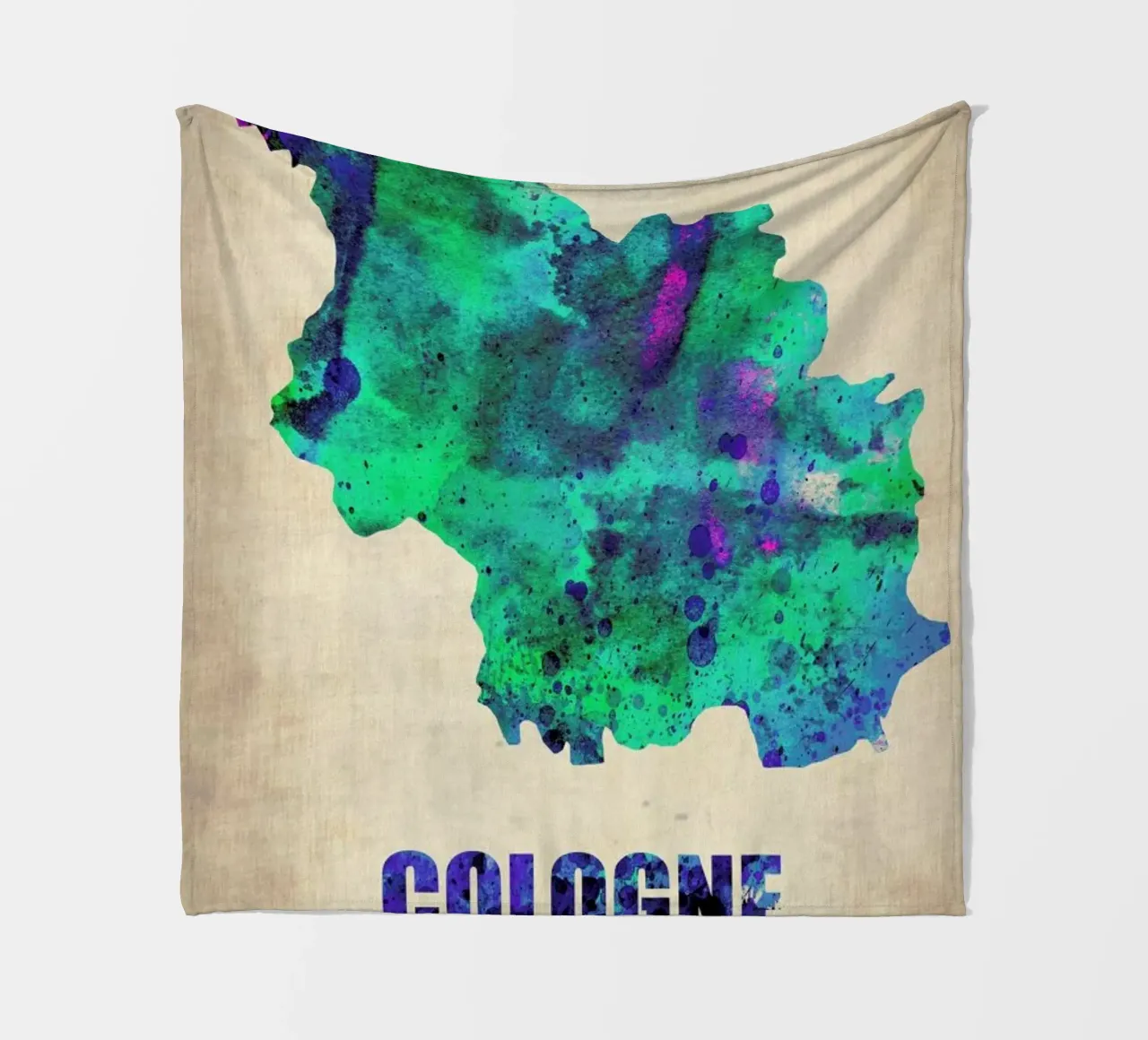 Cologne Watercolor Map coperta in pile da Naxart