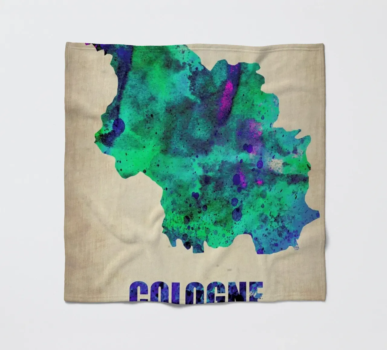 Cologne Watercolor Map coperta in pile da Naxart