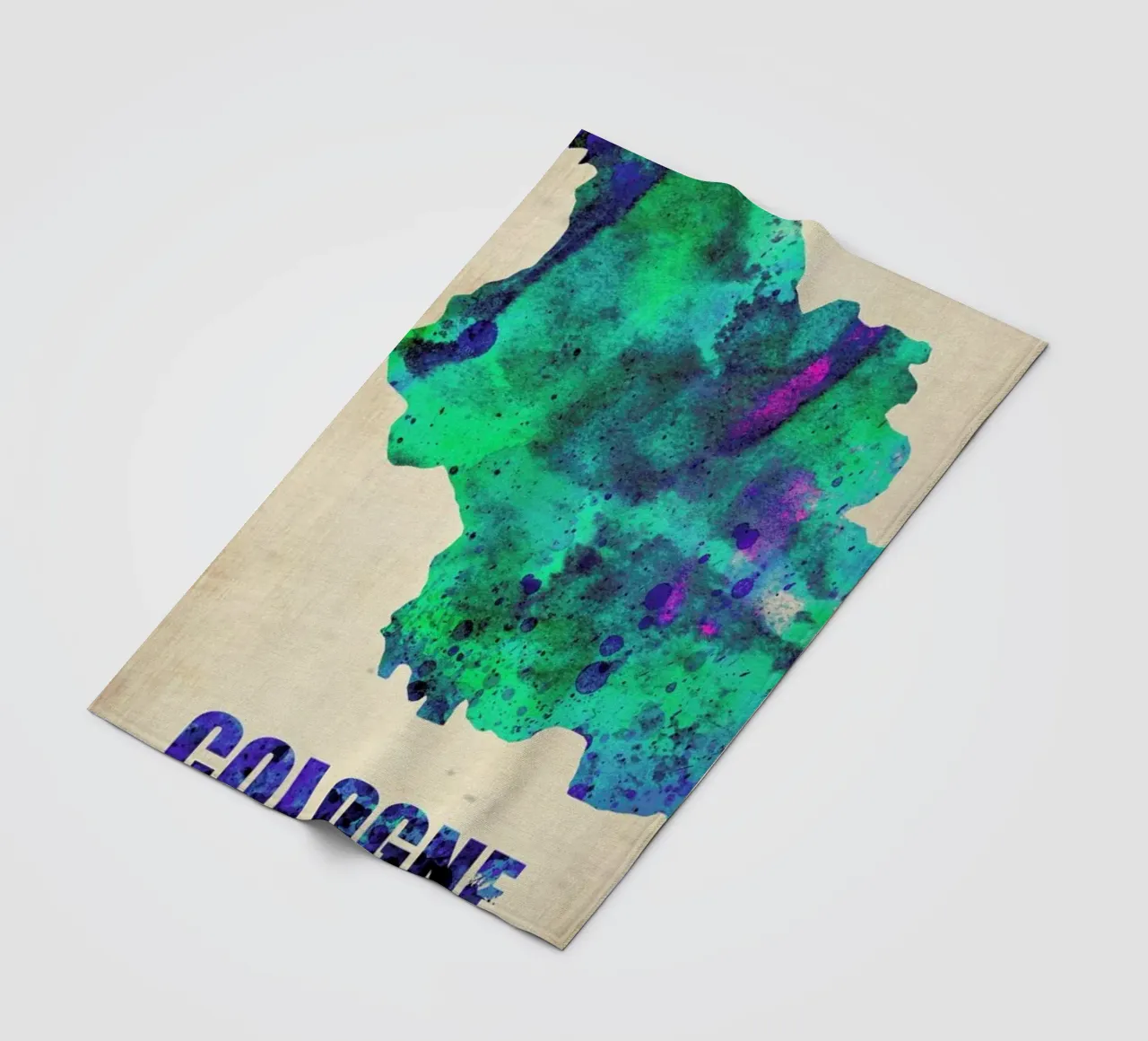 Cologne Watercolor Map coperta in pile da Naxart