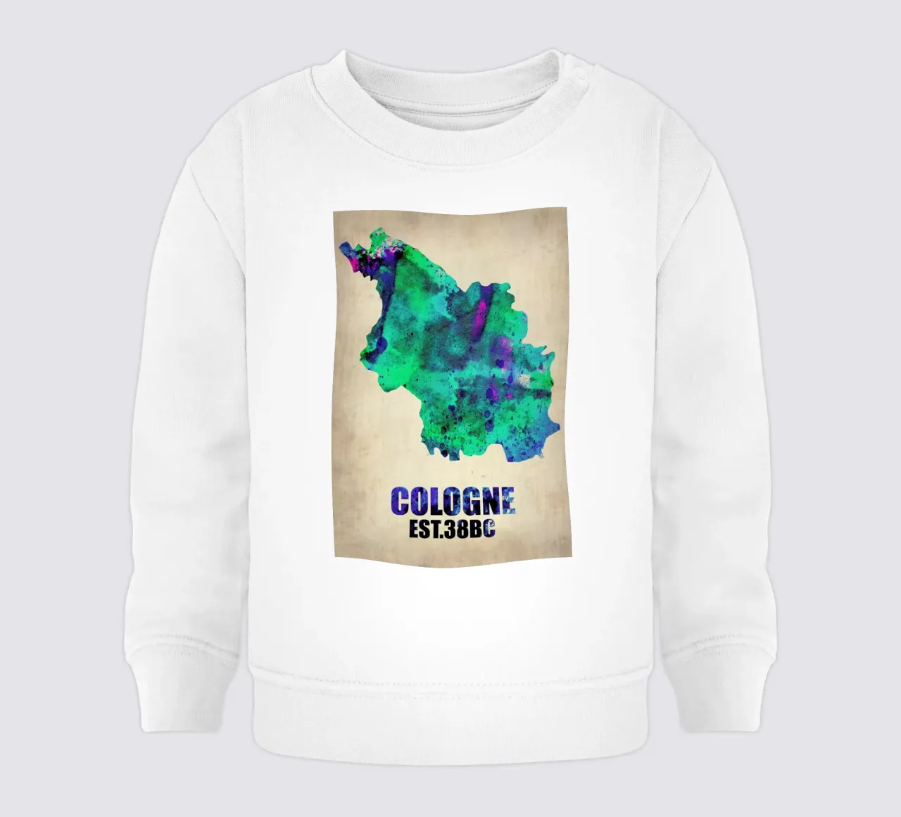 Cologne Watercolor Map felpa neonato da Naxart