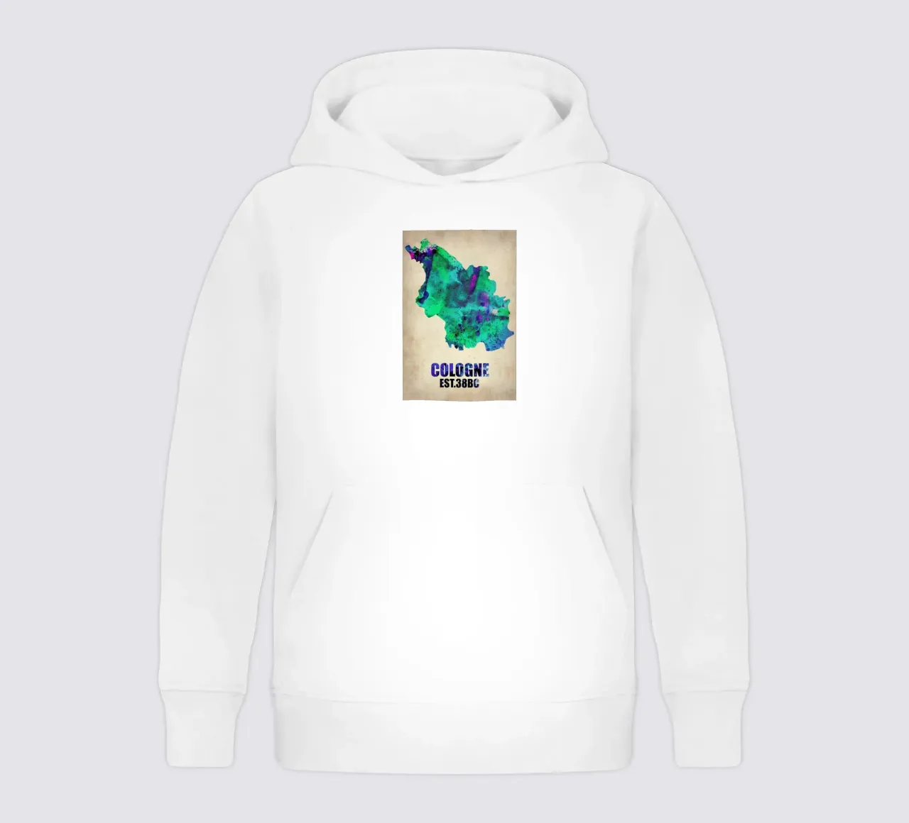 Cologne Watercolor Map felpa bambino con cappuccio da Naxart