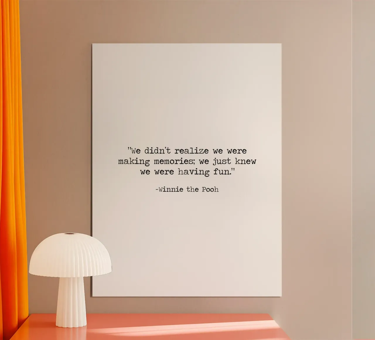 "Non ci siamo resi conto che stavamo creando dei ricordi" - nostalgico Pooh poster con telaio in legno da Summer Soul Co. - Quotes