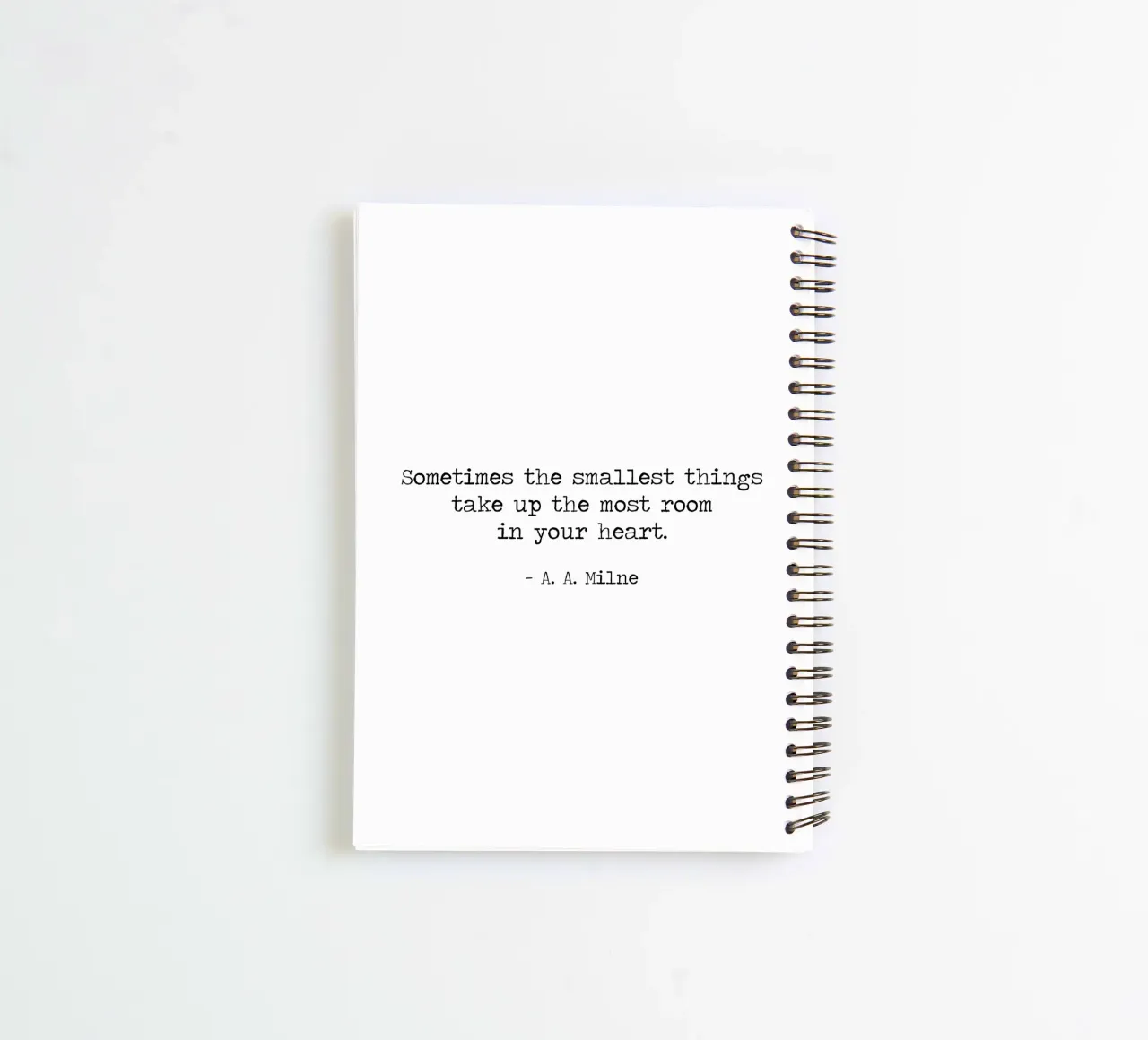 The smallest things take up most room in your heart AA Milne spiral notebook by Summer Soul Co. - Quotes