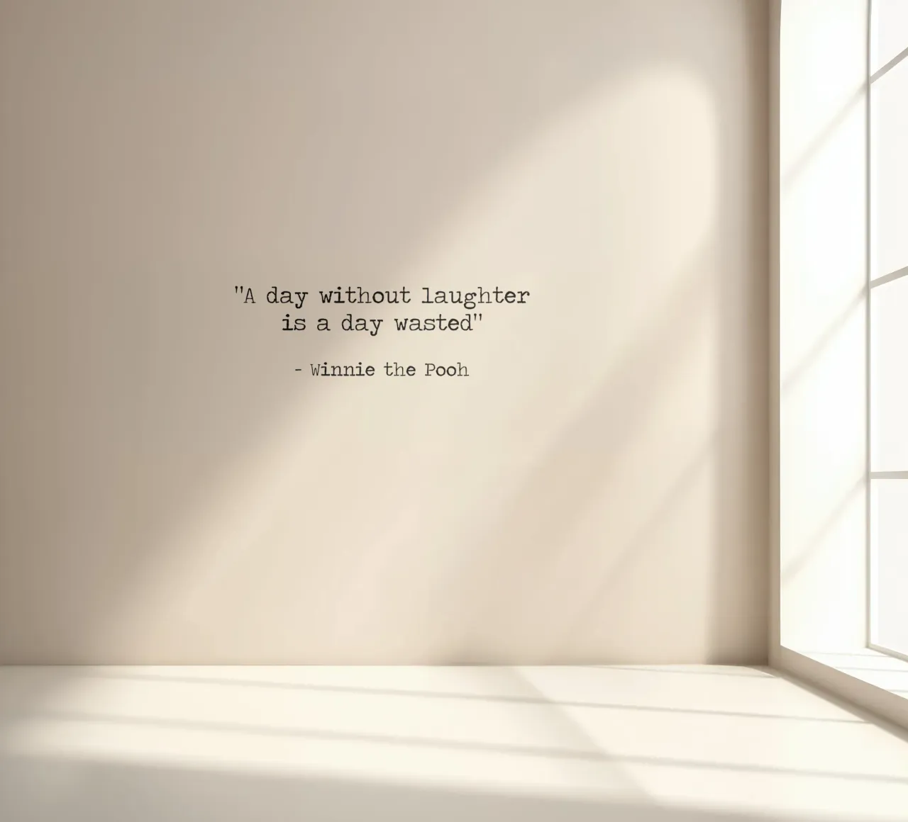 Un jour sans rire est un jour perdu Citation de Winnie l'ourson papier peint photo de Summer Soul Co. - Quotes