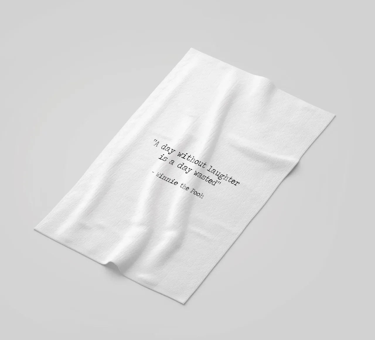A day without laughter is a day wasted Winnie The Pooh quote beach towel by Summer Soul Co. - Quotes