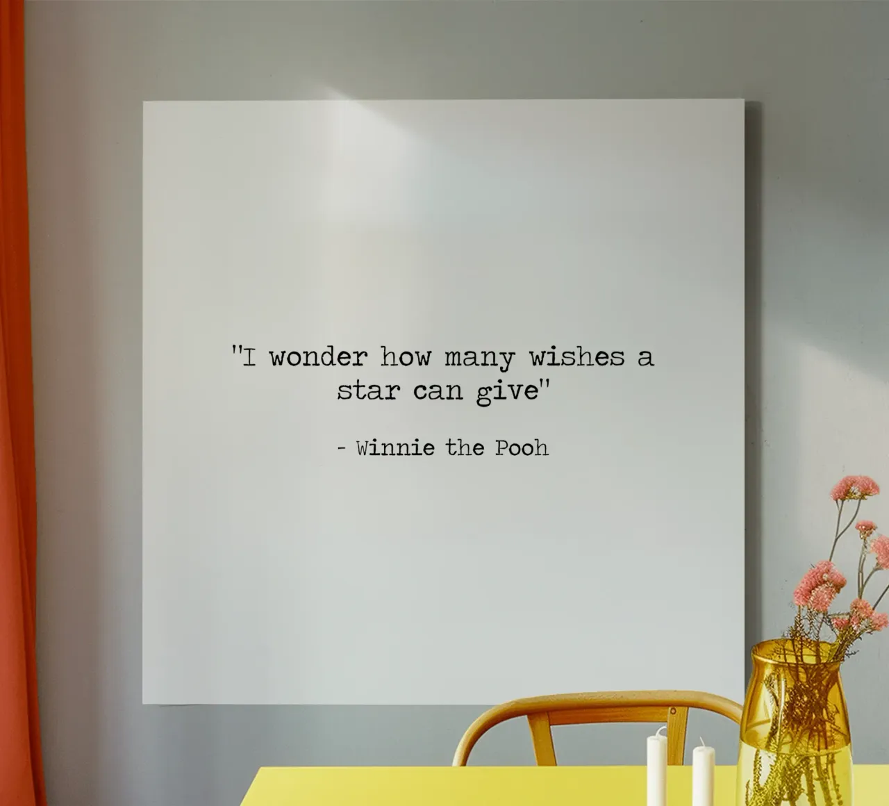 "I wonder how many wishes a star can give" - Winnie the Pooh canvas with Floater frame by Summer Soul Co. - Quotes