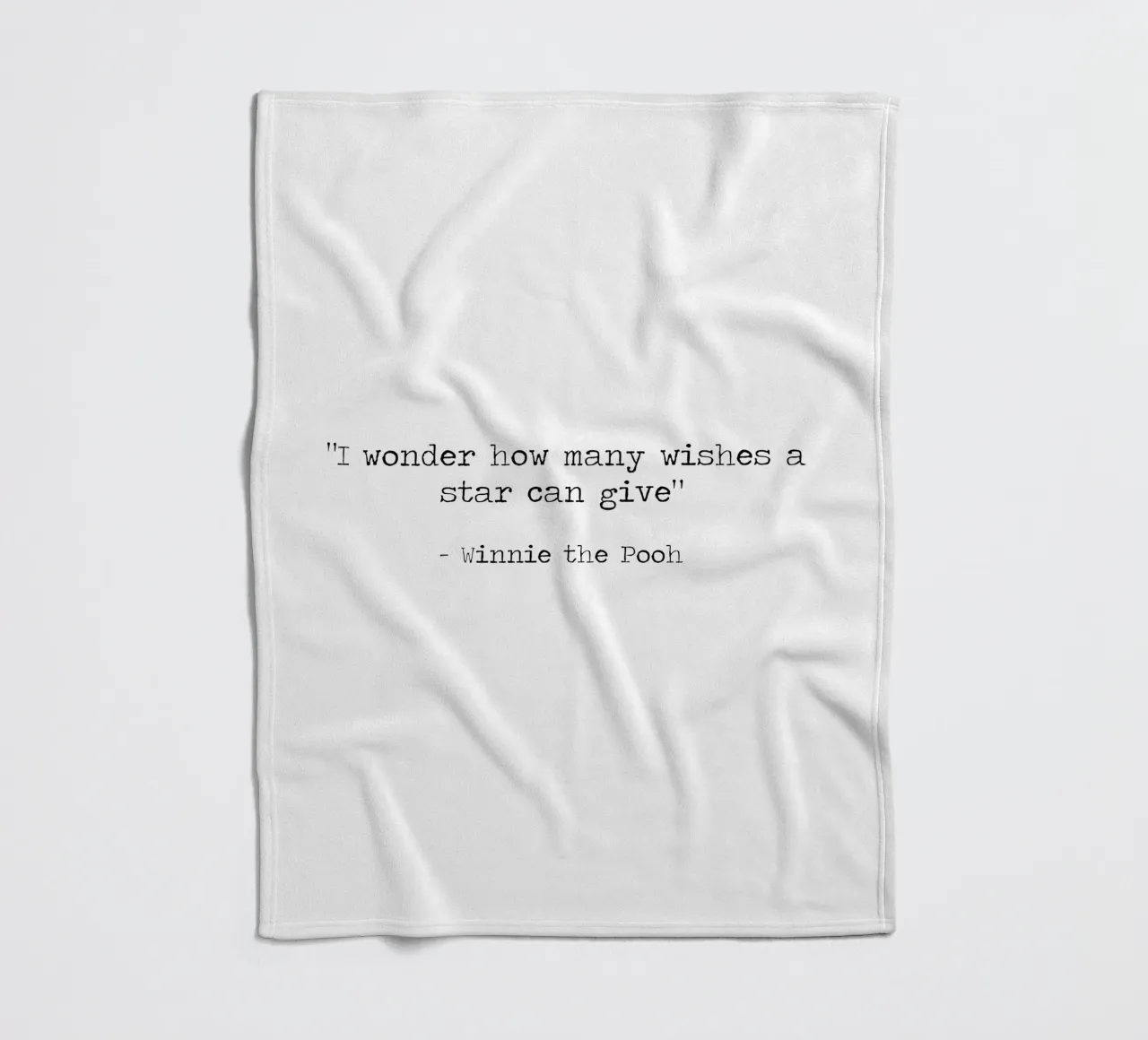 "I wonder how many wishes a star can give" - Winnie the Pooh fleece blanket by Summer Soul Co. - Quotes