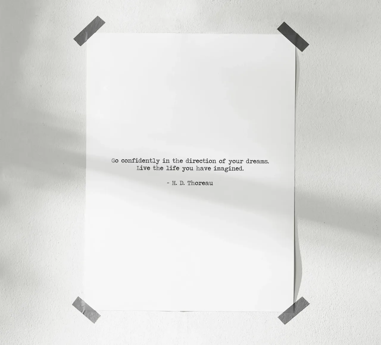 Andate con fiducia verso i vostri sogni Henry Thoreau poster con telaio in legno da Summer Soul Co. - Quotes