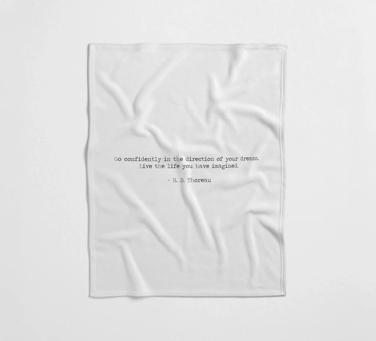 Go Confidently in the direction of your dreams Henry Thoreau fleece blanket by Summer Soul Co. - Quotes
