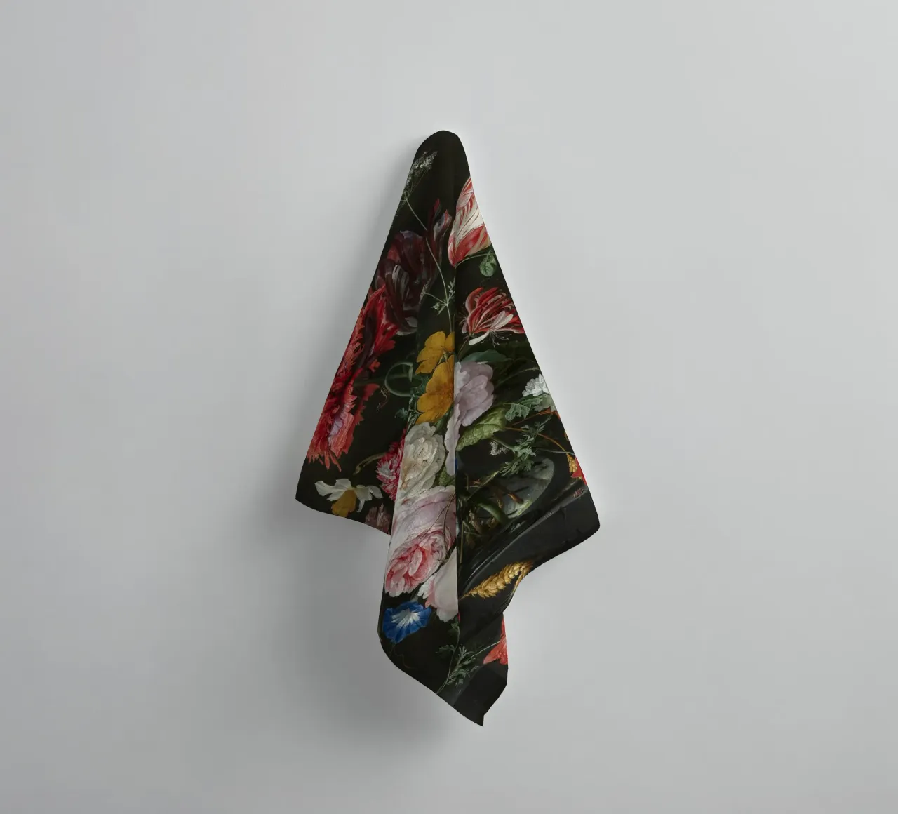 Jan Davidsz. de Heem Natura morta con fiori in un vaso di vetro asciugamano da bagno da Timeless Artworks
