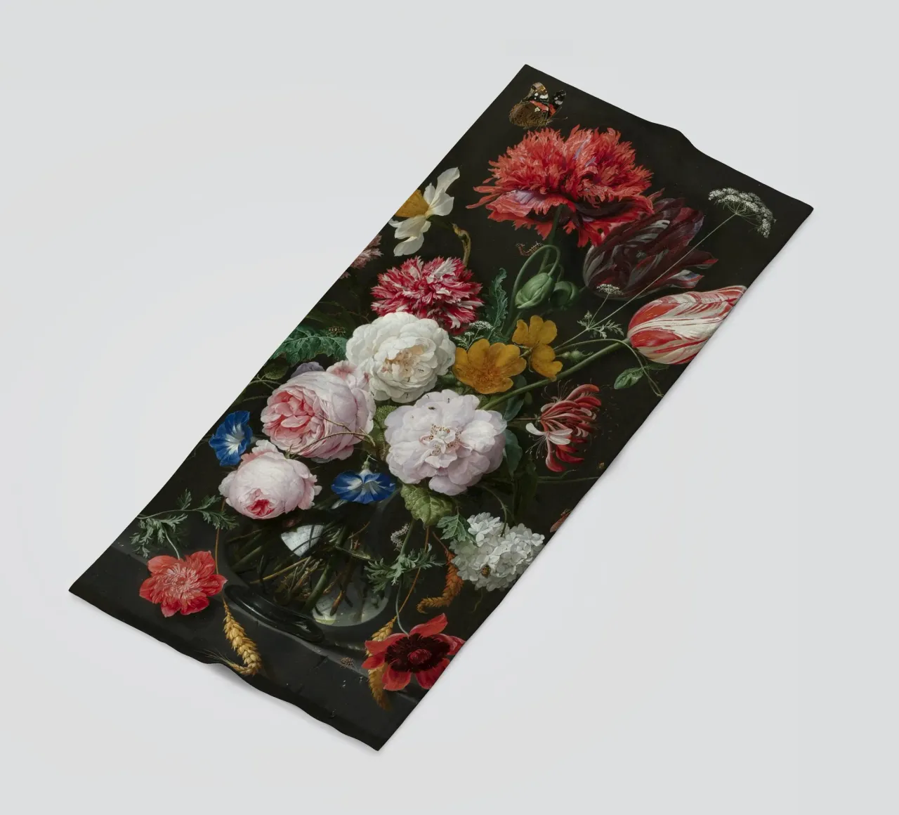 Jan Davidsz. de Heem Natura morta con fiori in un vaso di vetro telo mare da Timeless Artworks
