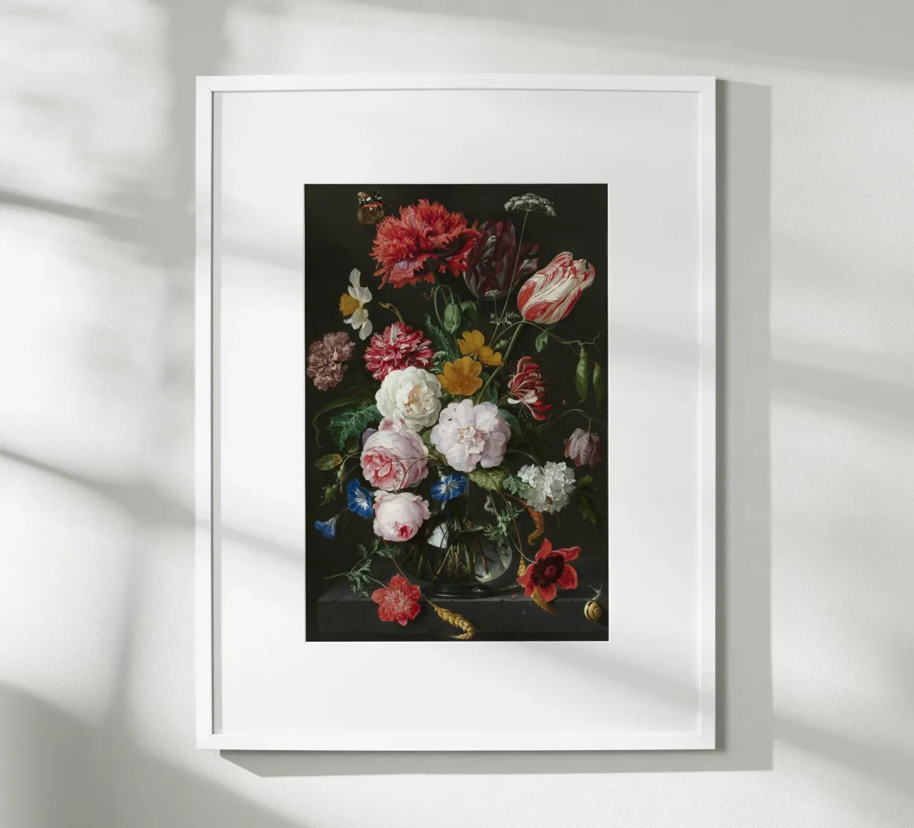 Jan Davidsz. de Heem Natura morta con fiori in un vaso di vetro carta hahnemühle da Timeless Artworks