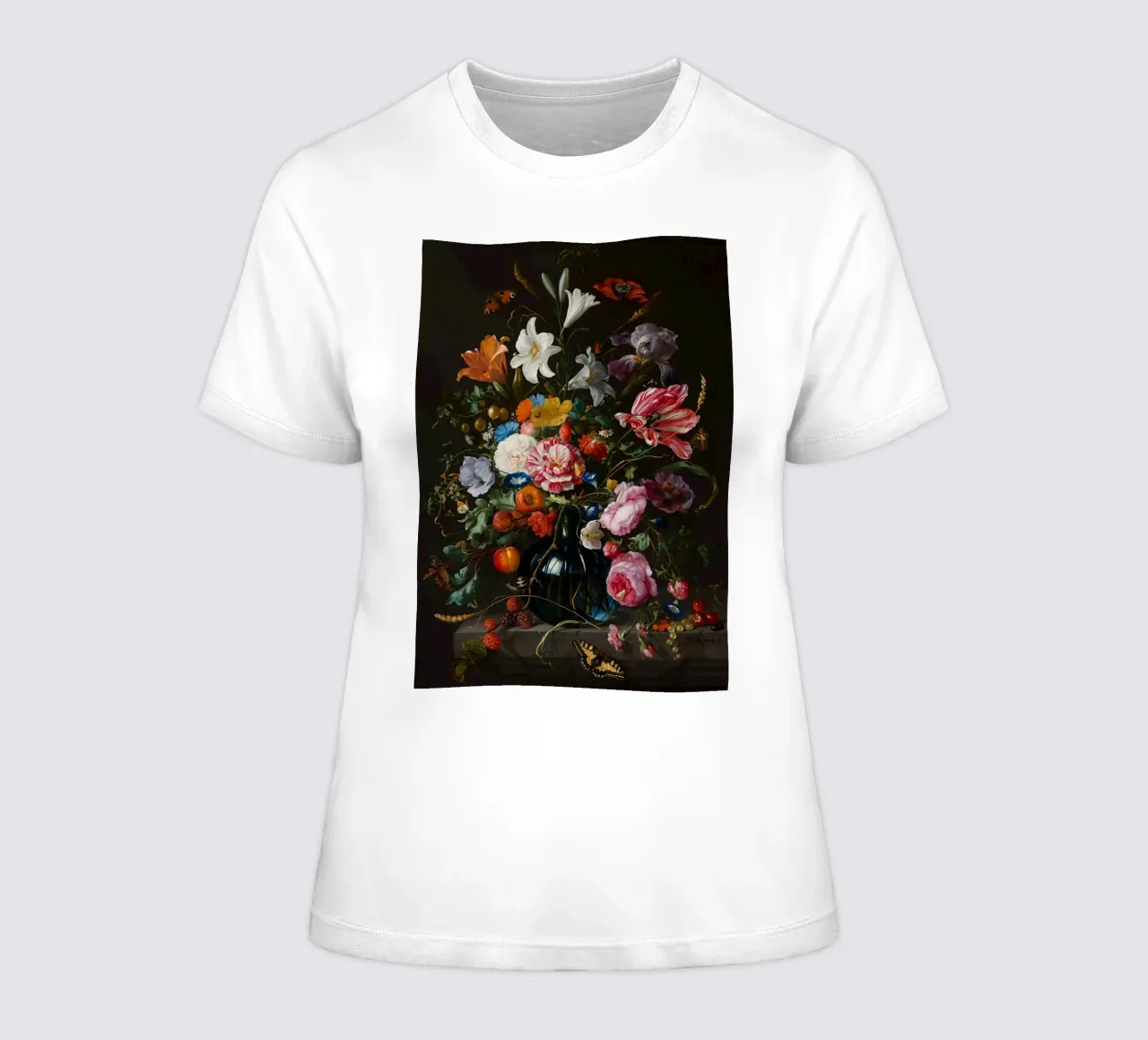 Jan Davidsz. de Heem Nature morte avec fleurs t-shirt ajusté pour femmes de Timeless Artworks