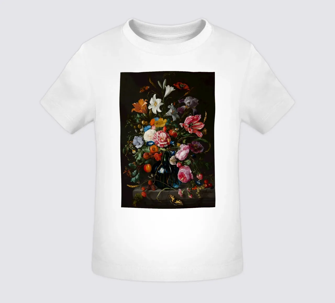 Jan Davidsz. de Heem Natura morta con fiori maglietta neonato da Timeless Artworks