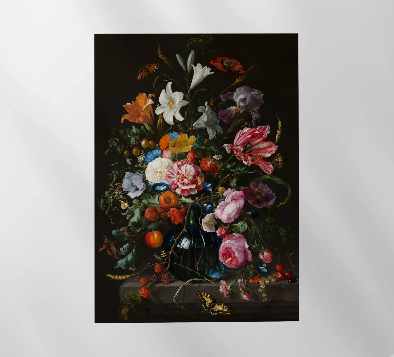 Jan Davidsz. de Heem Natura morta con fiori pellicola backlit da Timeless Artworks