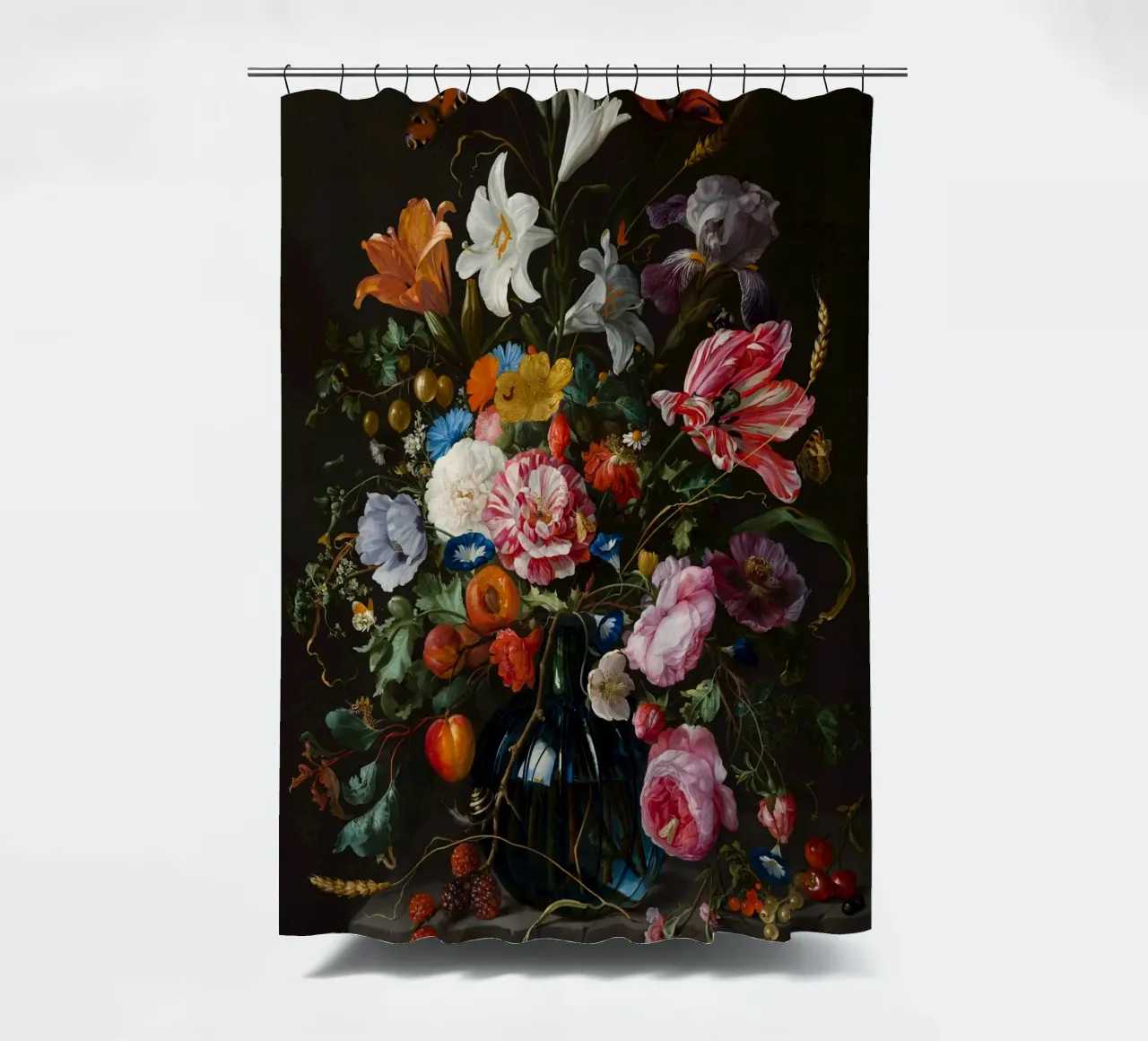 Jan Davidsz. de Heem Natura morta con fiori tenda da doccia da Timeless Artworks