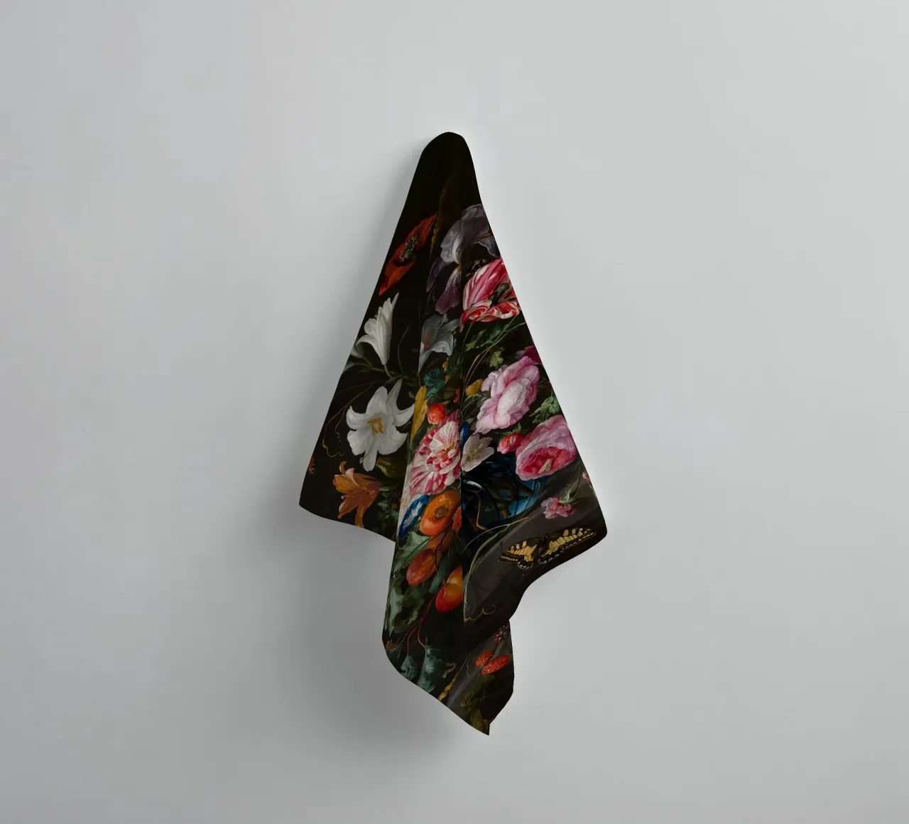 Jan Davidsz. de Heem Natura morta con fiori asciugamano da bagno da Timeless Artworks