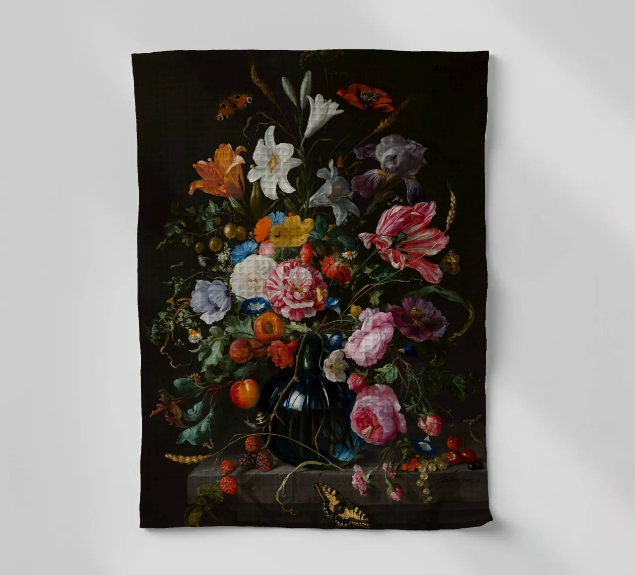 Jan Davidsz. de Heem Natura morta con fiori canovaccio da cucina da Timeless Artworks
