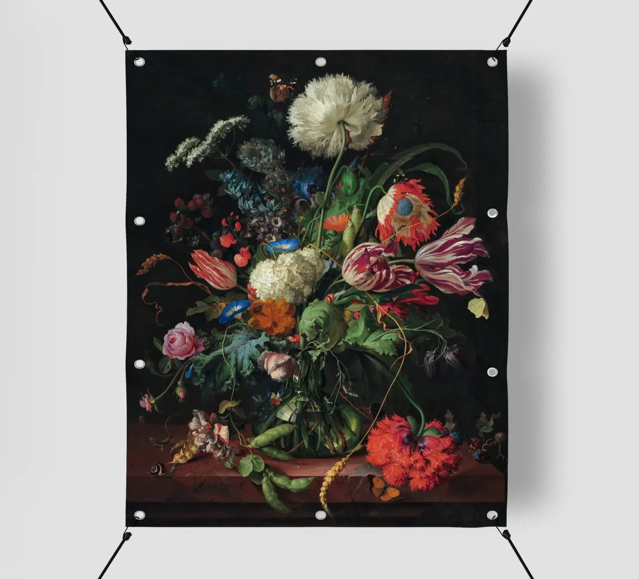 Jan Davidsz. de Heem Vaso di fiori telo in pvc da Timeless Artworks