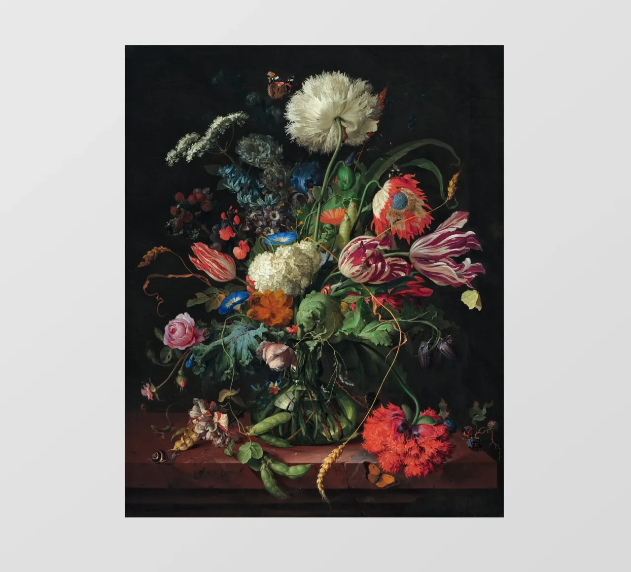 Jan Davidsz. de Heem Vaso di fiori telo in pvc da Timeless Artworks