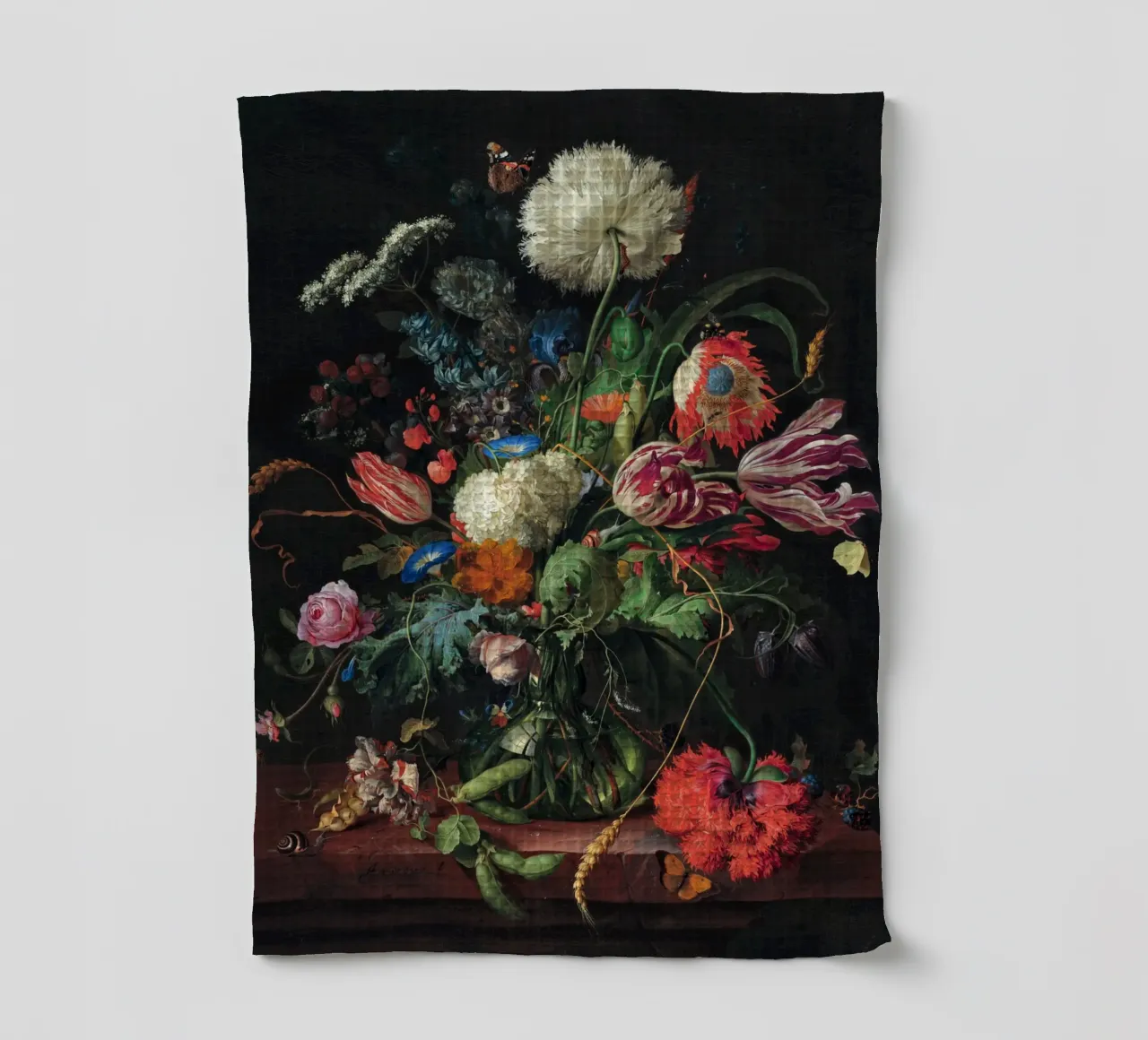 Jan Davidsz. de Heem Vaso di fiori canovaccio da cucina da Timeless Artworks